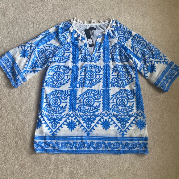 Vici Blue and White Embroidered Dress NWT - Picture 3 of 7